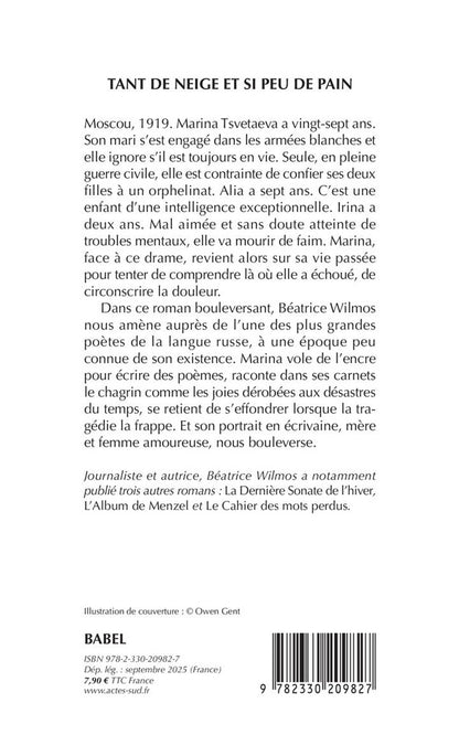 Back cover of Tant de neige et si peu de pain