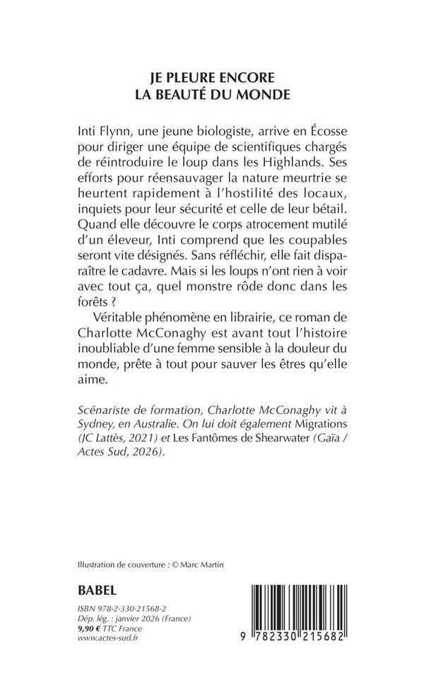 Back cover of Je pleure encore la beauté du monde