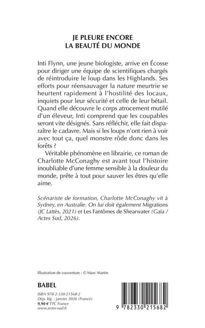 Back cover of Je pleure encore la beauté du monde