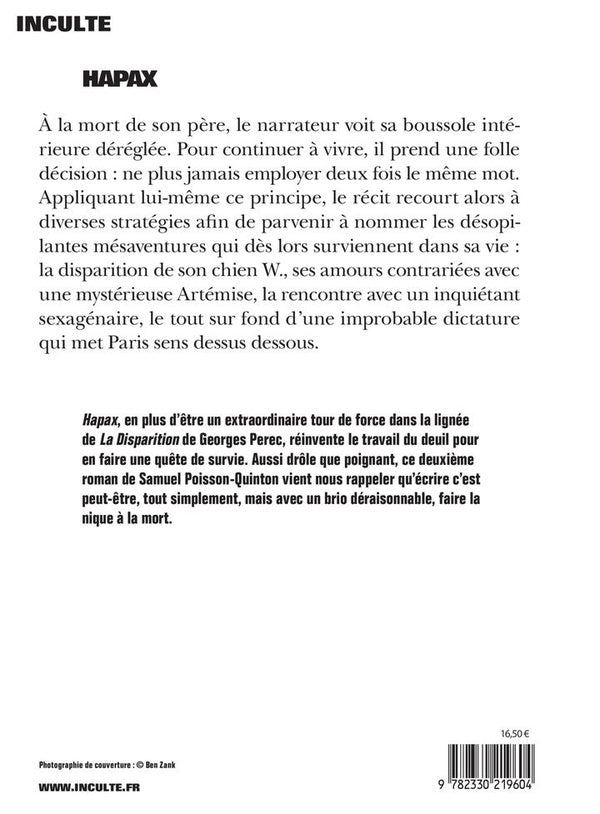 Back cover of Hapax