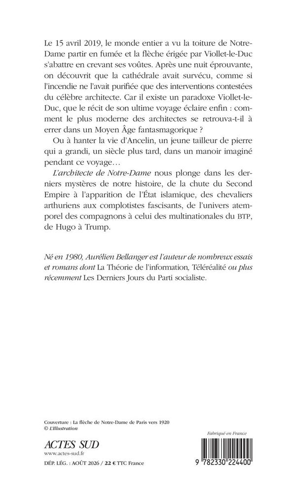 Back cover of L'architecte de Notre-Dame