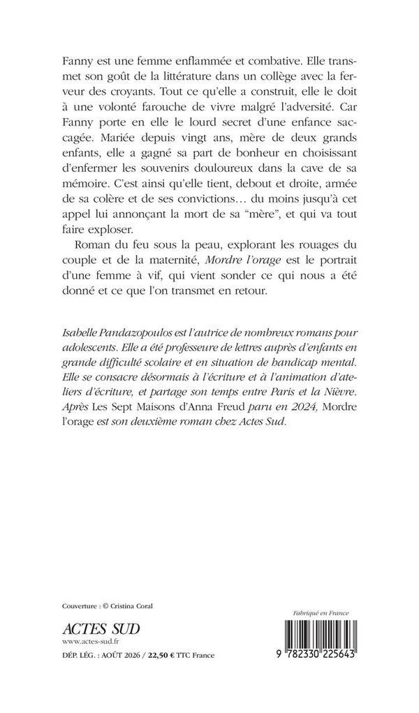 Back cover of Mordre l'orage