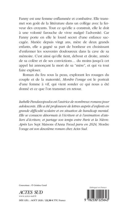 Back cover of Mordre l'orage