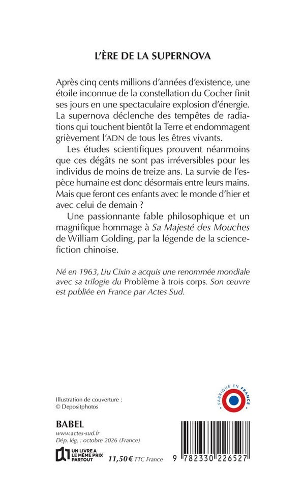 Back cover of L'Ère de la Supernova