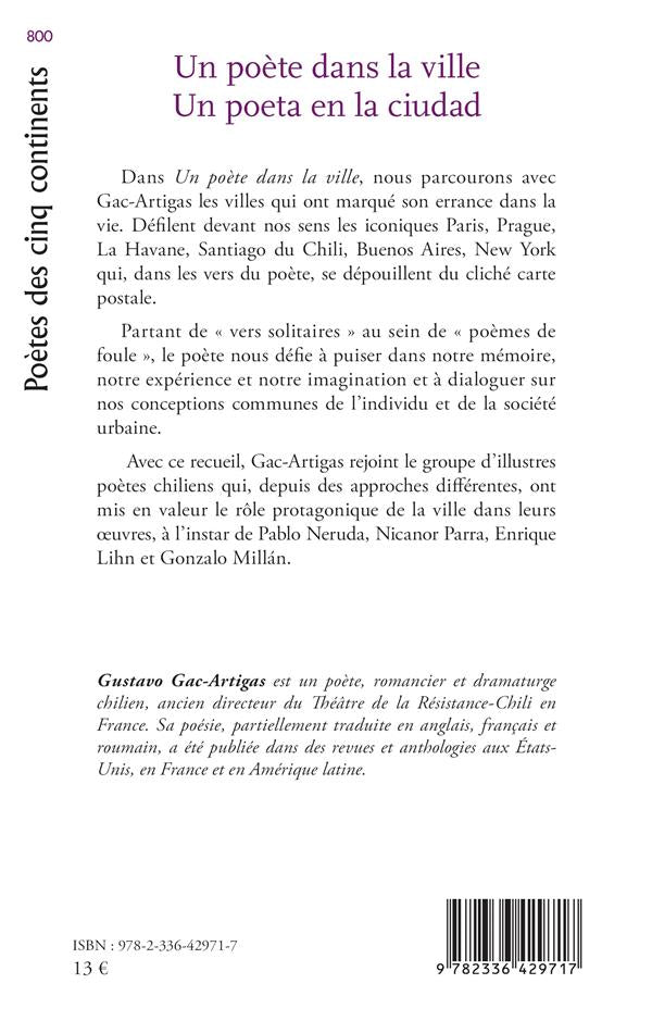 Back cover of Un poète dans la ville : Un poeta en la ciudad                     (Edition bilingue français/espagnol)