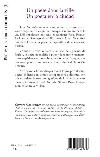 Back cover of Un poète dans la ville : Un poeta en la ciudad                     (Edition bilingue français/espagnol)