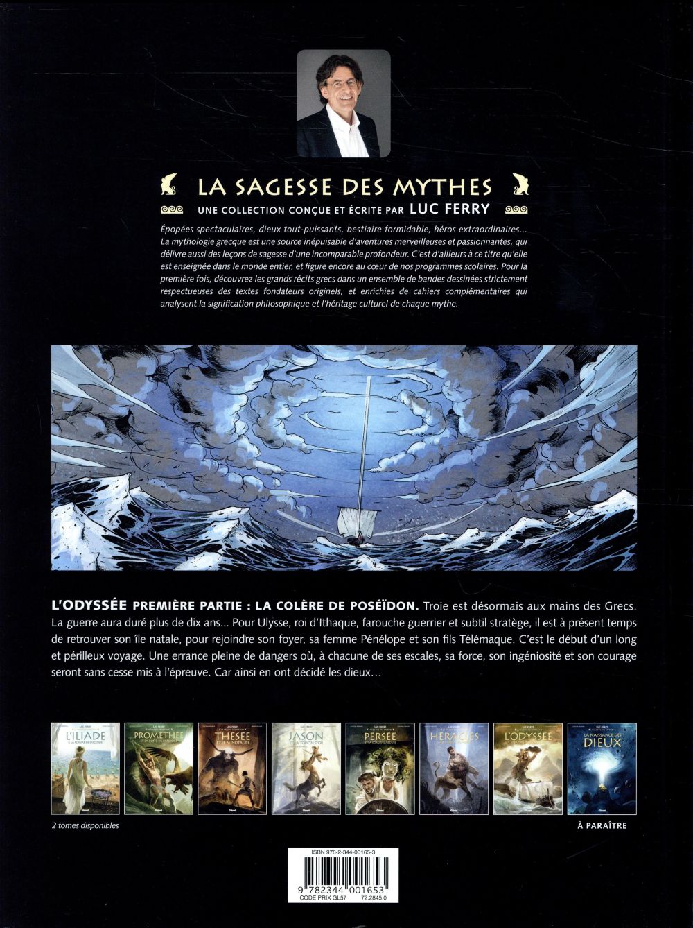 Back cover of L'Odyssée Tome 1 : la colère de Poséidon
