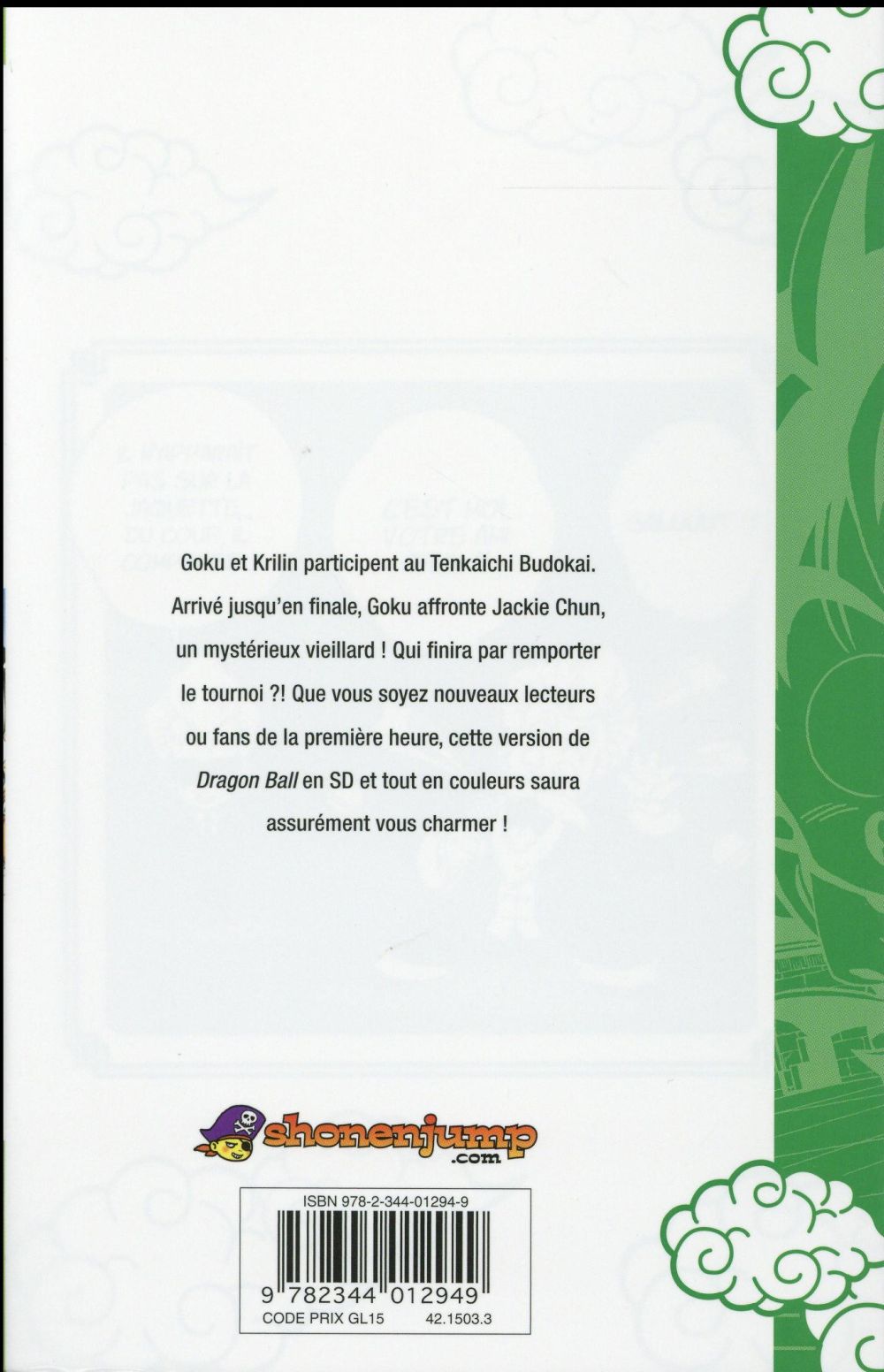 Back cover of Dragon Ball SD Tome 2 : panique au Tenkaichi Budokai !