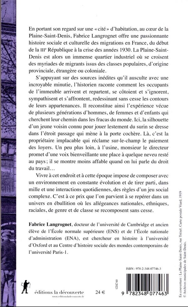Back cover of Voisins de passage : Une microhistoire des migrations