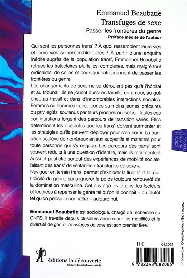 Back cover of Transfuges de sexe : Passer les frontières du genre