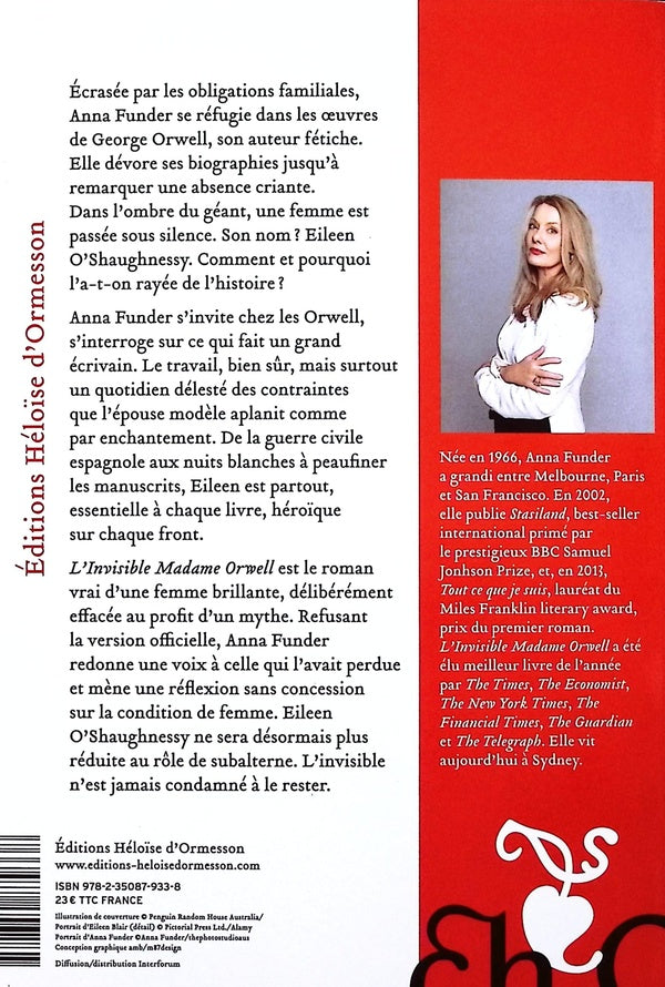 Back cover of L'Invisible Madame Orwell