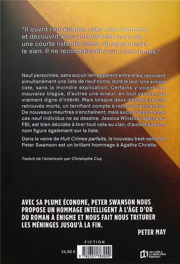 Back cover of Neuf vies