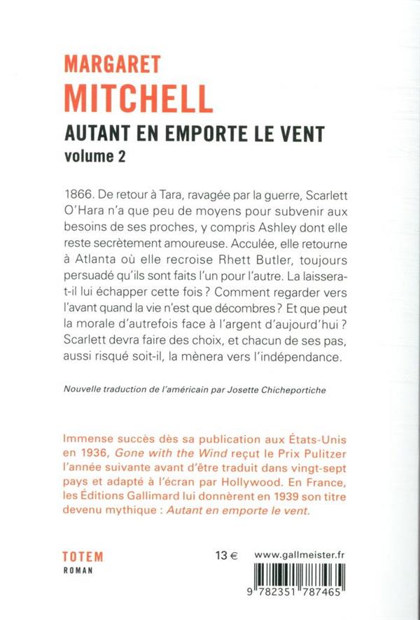 Back cover of Autant en emporte le vent Tome 2
