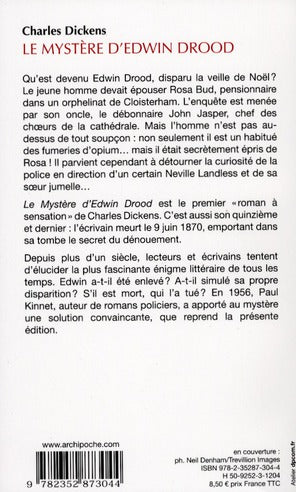 Back cover of Le mystère d'Edwin Drood