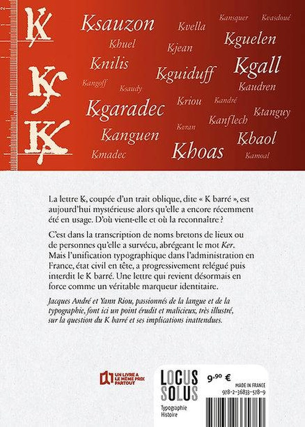 Back cover of Le K barré : lettre interdite