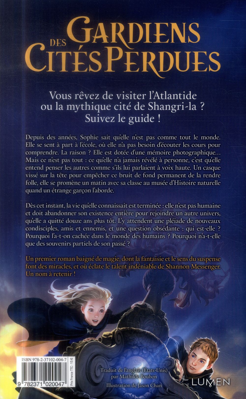 Back cover of Gardiens des cités perdues Tome 1