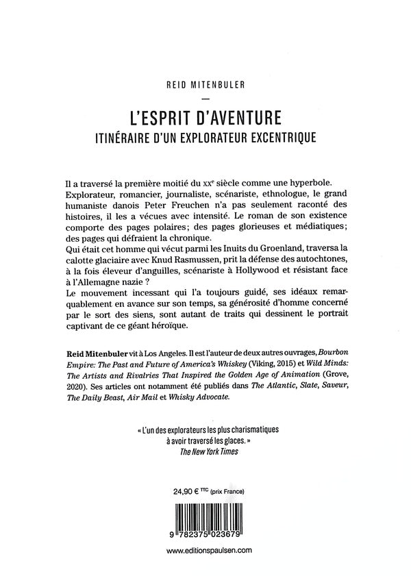 Back cover of L'esprit d'aventure : Itinéraire d'un explorateur excentrique
