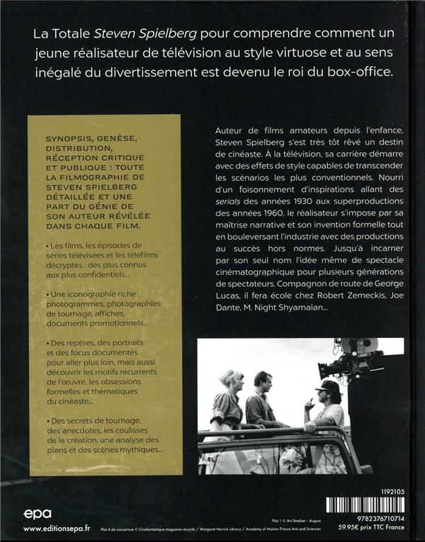 Back cover of La totale : Spielberg : les 48 films, téléfilms et épisodes TV expliqués                     (préface George Miller)