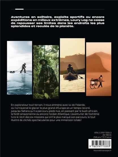 Back cover of Loury Lag : horizons extremes                     (préface Mike Horn)