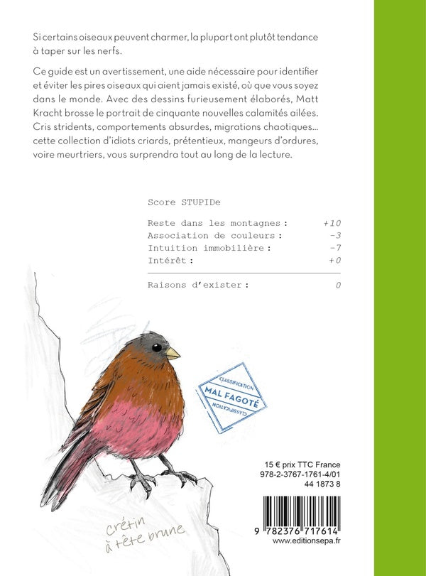 Back cover of Le Petit Guide des Pires oiseaux à la con