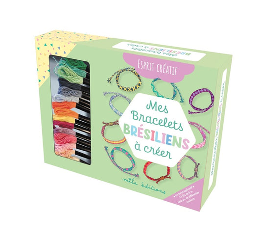 Front cover of Mes bracelets brésiliens à créer : Un livret explicatif et des fils de différentes couleur