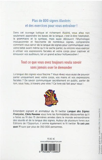 Back cover of Apprenez facilement la langue des signes ! méthode illustrée pour bien débuter