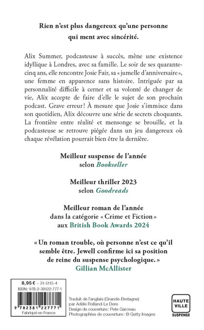 Back cover of Rien n'est vrai