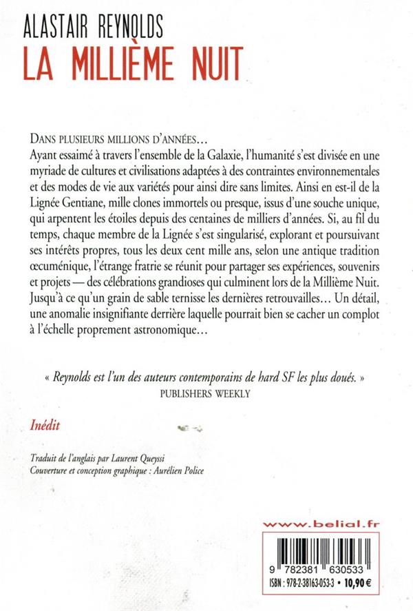 Back cover of La millième nuit