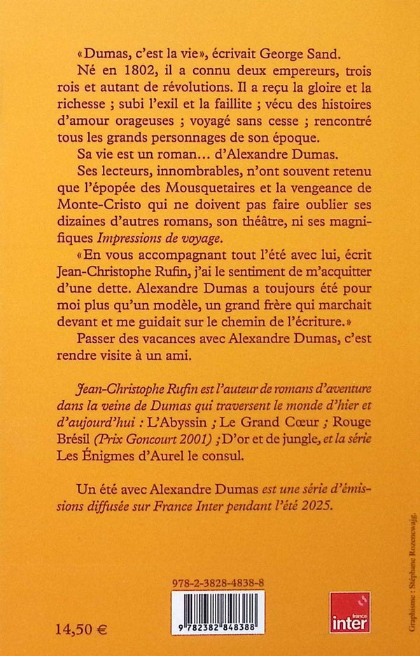 Back cover of Un été avec Alexandre Dumas