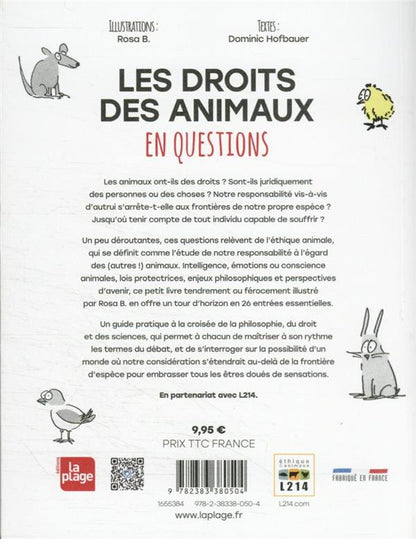 Back cover of Les droits des animaux en questions