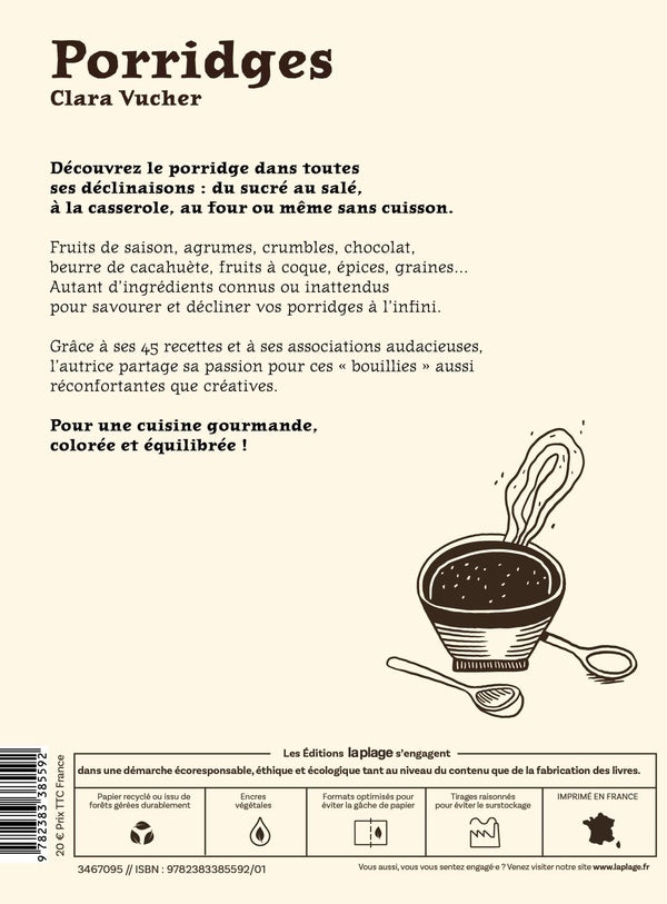 Back cover of Porridges : 45 recettes de porridges pour matin, midi et soir