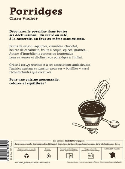 Back cover of Porridges : 45 recettes de porridges pour matin, midi et soir