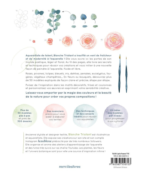 Back cover of Fleurs et végétaux à l'aquarelle