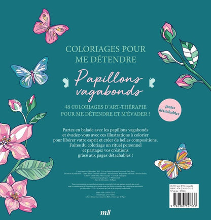Back cover of Papillons vagabonds : 48 coloriages d'art-thérapie pour me détendre