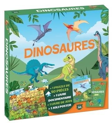 Front cover of Coffret puzzle documentaire : dinosaures