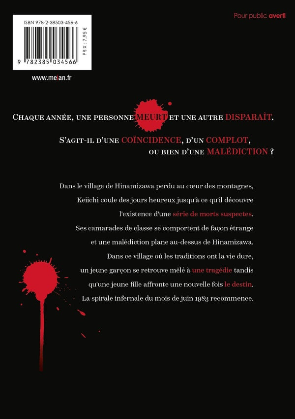 Back cover of Higurashi - Le Sanglot des Cigales : Gô Tome 1