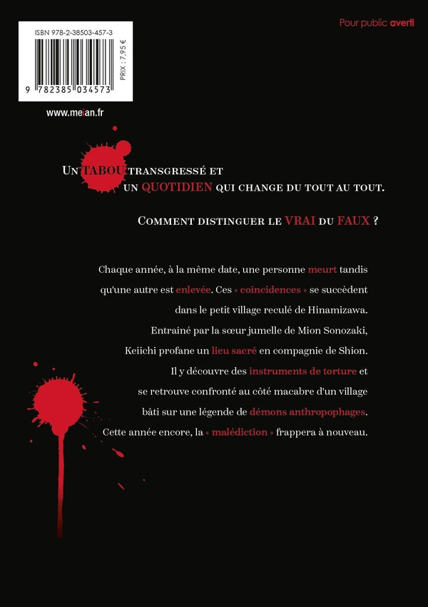 Back cover of Higurashi - Le Sanglot des Cigales : Gô Tome 2