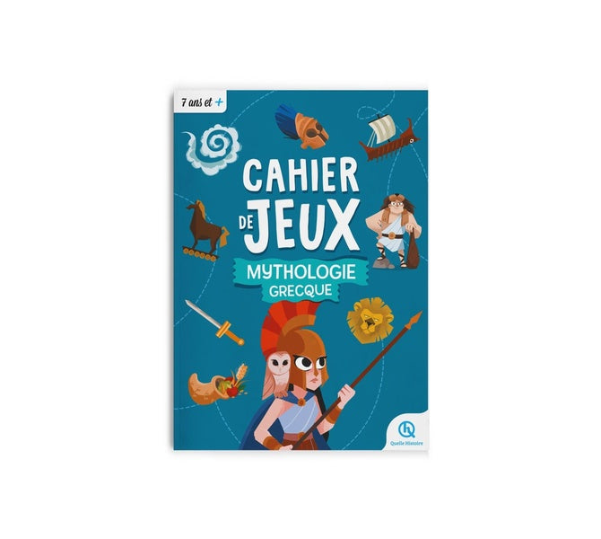 Front cover of Cahier de jeux : Mythologie grecque : Apprendre l'histoire en s'amusant