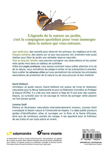 Back cover of Agenda de la nature au jardin (édition 2026)