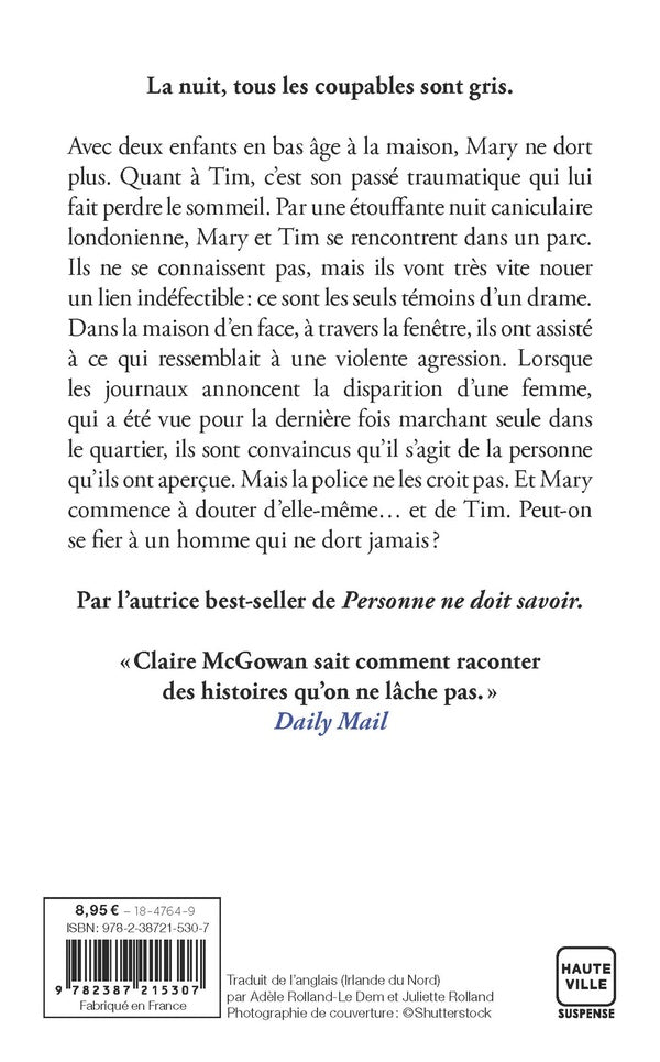 Back cover of Si tu ne dors pas