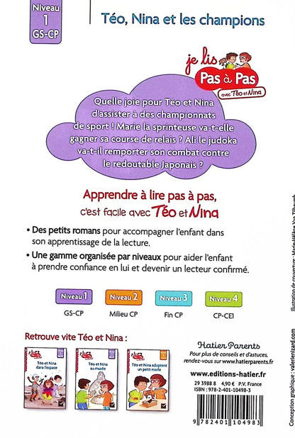 Back cover of GS, CP ; Téo, Nina et les champions
