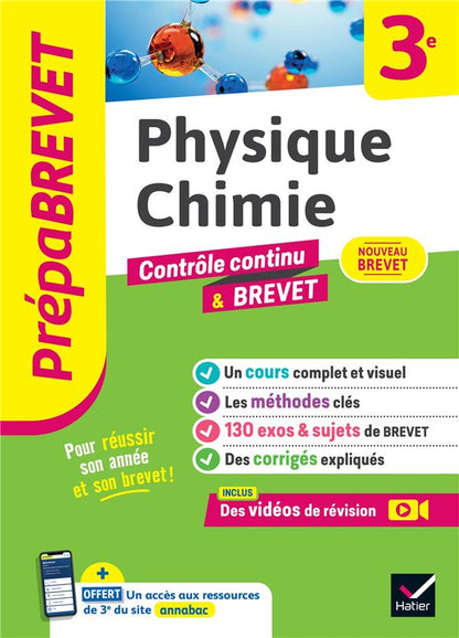 Front cover of Prépabrevet : Physique-Chimie ; 3e ; Contrôle continu & brevet