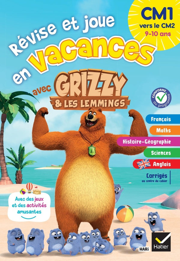 Front cover of Hatier vacances : Révise et joue en vacances avec Grizzy & les lemmings ; CM1 vers le CM2