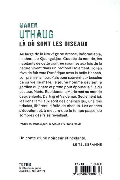 Back cover of Là où sont les oiseaux                     (traduction conjointe Marina Heide)