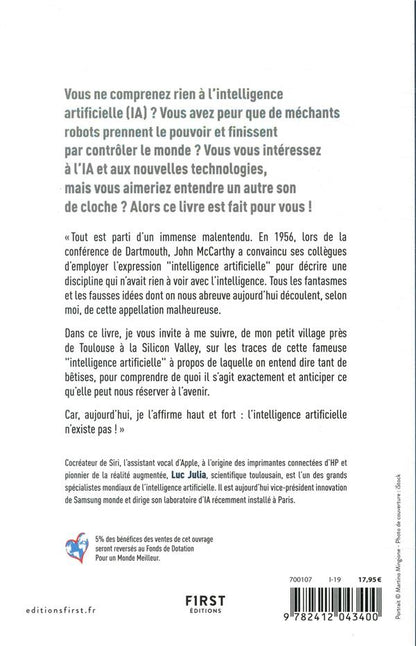 Back cover of L'intelligence artificielle n'existe pas                     (préface Jean-Louis Gassee)