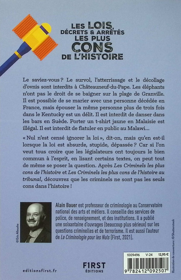 Back cover of Les lois, décrets & arrêtés les plus cons de l'Histoire