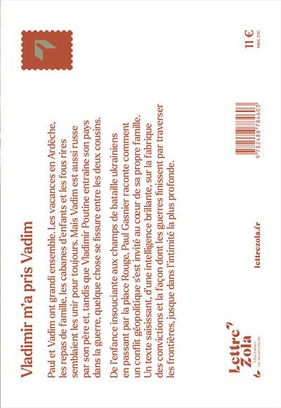 Back cover of Vladimir m'a pris Vadim