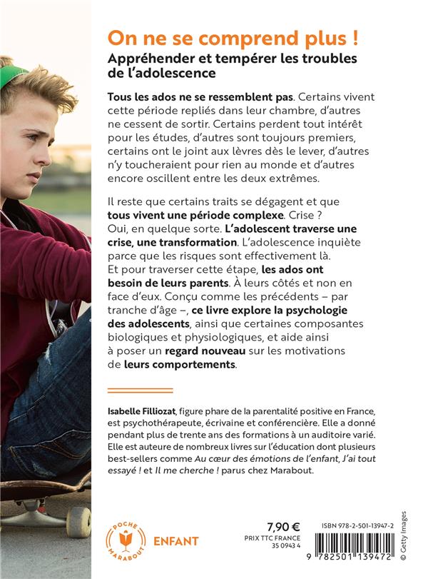 Back cover of On ne se comprend plus ; traverser sans dommages la période des portes qui claquent entre 12 et 17 A