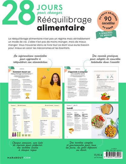 Back cover of 28 jours pour changer : rééquilibrage alimentaire