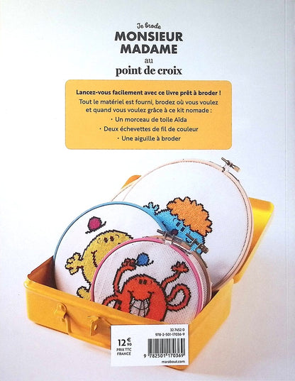 Back cover of Je brode Monsieur Madame au point de croix